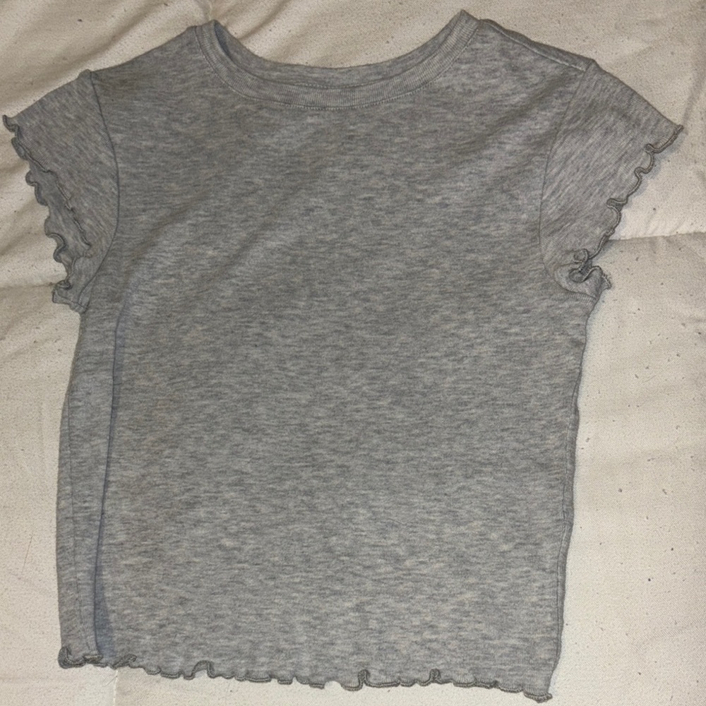 Gray Ruffle Sleeve Top - size XXS